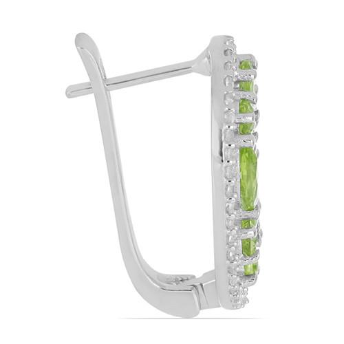 BUY 925 SILVER NATURAL PERIDOT GEMSTONE  EARRINGS